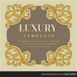 Decorative vintage frame for invitations, menus, labels and websites. Elegant vector element Eastern style, place for text. Thai traditional