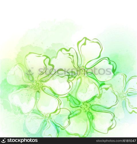 Decorative watercolor spring flower. Vector illustration. Decorative watercolor spring flower. Vector illustration EPS10