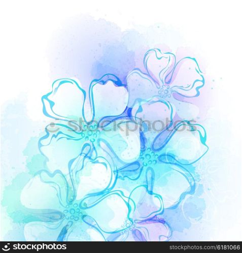Decorative watercolor spring flower. Vector illustration. Decorative watercolor spring flower. Vector illustration EPS10