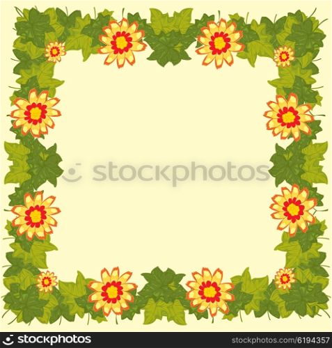 Decorative year background with flower and sheet tree