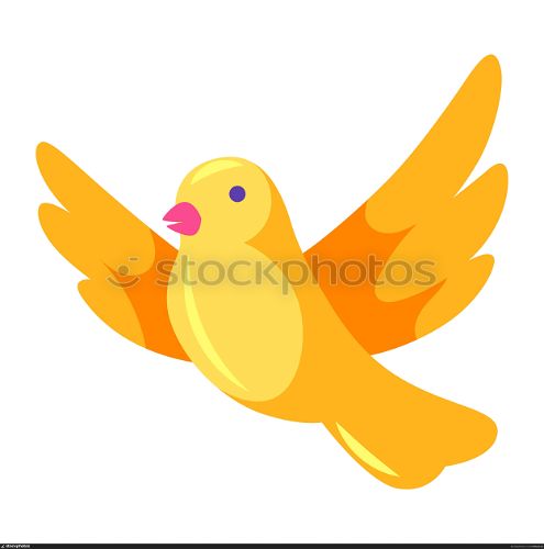 Decorative yellow bird. Image for decoration and design.. Decorative yellow bird.