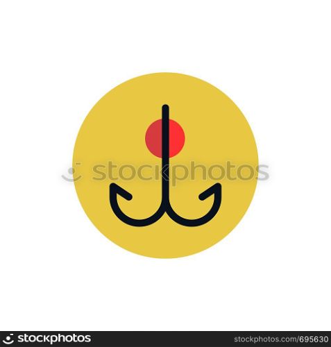 Decoy, Fishing, Hook, Sport Flat Color Icon. Vector icon banner Template