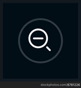 Decrease zoom level UI element template. Editable isolated vector dashboard component. Flat user interface. Visual data presentation. Web design widget for mobile application with dark theme. Decrease zoom level UI element template