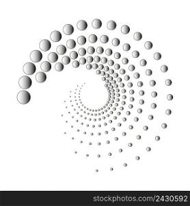 Decreasing point in a circle, the shape of a spiral snail logo , the snail vector of the spiral drops in a circle