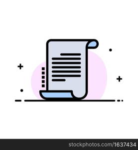 Decree, Novel, Scenario, Screenplay  Business Flat Line Filled Icon Vector Banner Template