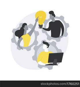 Dedicated team abstract concept vector illustration. Remote programming company, software development professionals, IT business model, offshore developers team, outsource abstract metaphor.. Dedicated team abstract concept vector illustration.