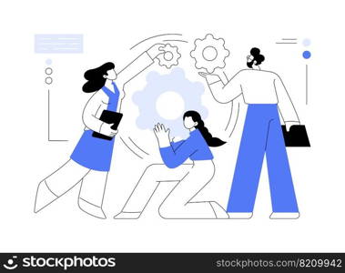 Dedicated team abstract concept vector illustration. Remote programming company, software development professionals, IT business model, offshore developers team, outsource abstract metaphor.. Dedicated team abstract concept vector illustration.
