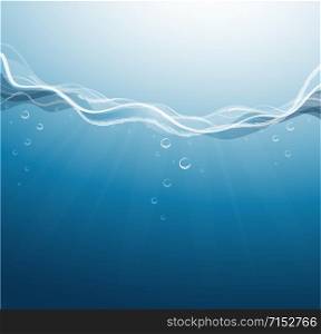deep blue sea background vector illustration