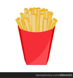 Deep fried french fries or hot chips for restaurant food menu vector