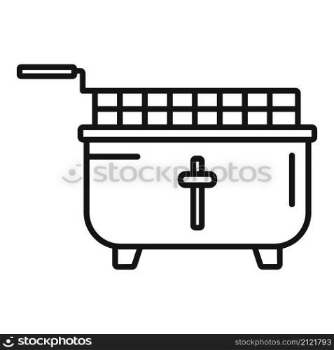 Deep fryer cooking icon outline vector. Fry basket . Oil electric machine. Deep fryer cooking icon outline vector. Fry basket