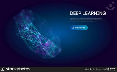 Deep learning science technology background. Network communication ai deep learning.. Deep learning science technology background. Network communication ai deep learning. Vector illustration.