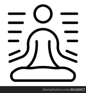 Deep meditation icon outline vector. Girl room. Relax happy. Deep meditation icon outline vector. Girl room