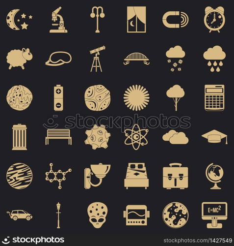 Deep space icons set. Simple set of 36 deep space vector icons for web for any design. Deep space icons set, simple style