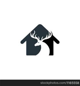 Deer and home logo design.