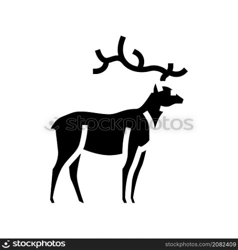 deer animal in zoo glyph icon vector. deer animal in zoo sign. isolated contour symbol black illustration. deer animal in zoo glyph icon vector illustration