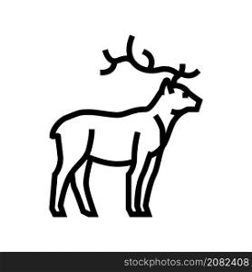 deer animal in zoo line icon vector. deer animal in zoo sign. isolated contour symbol black illustration. deer animal in zoo line icon vector illustration