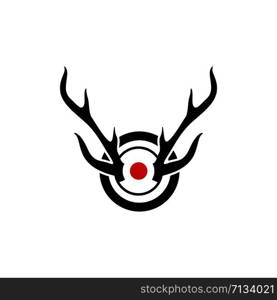 Deer antler horn ilustration logo vector template