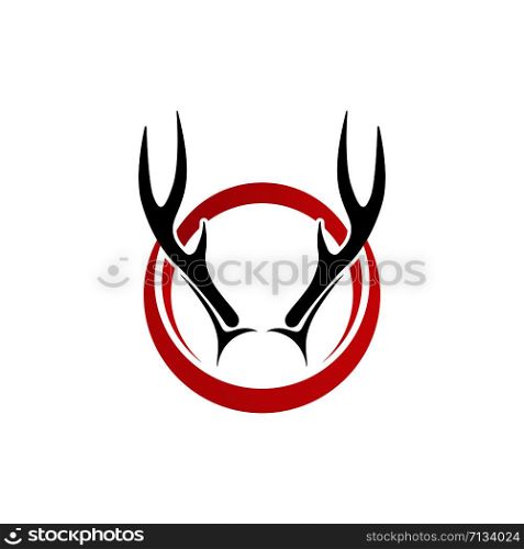 Deer antler horn ilustration logo vector template