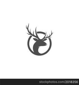 Deer antler illustration logo vector template
