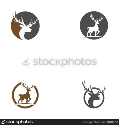Deer antler illustration logo vector template