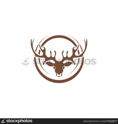 Deer antler ilustration logo vector template