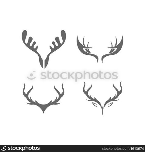 Deer antler logo icon illustration design vector template