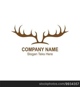 Deer antler logo icon illustration design vector template