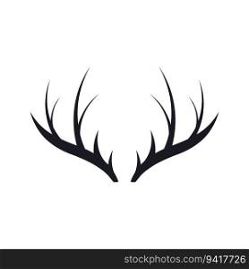 Deer antler vector icon isolated on white background.