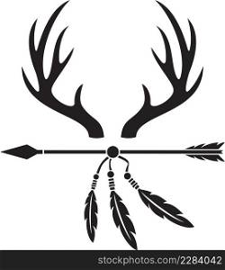 Deer antlers and arrow