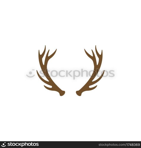 Deer Antlers Logo Template Illustration Design.