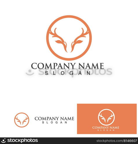 Deer Antlers Logo Template Illustration Design.