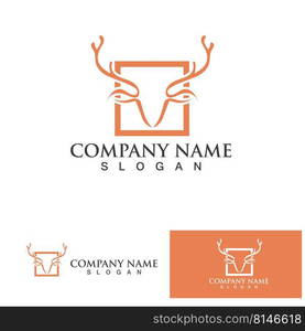 Deer Antlers Logo Template Illustration Design.