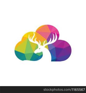 Deer cloud shape logo design.