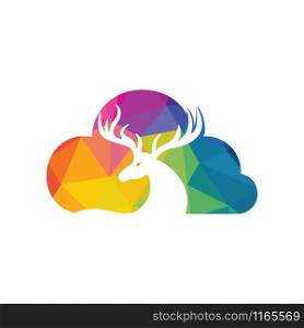 Deer cloud shape logo design.