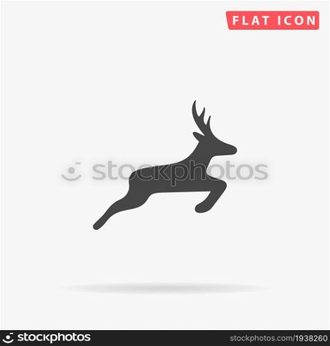 Deer flat vector icon. Hand drawn style design illustrations.. Deer flat vector icon. Hand drawn style design illustrations