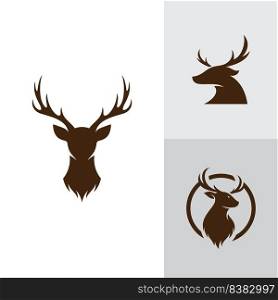 Deer head creative logo design vector