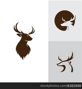 Deer head creative logo design vector