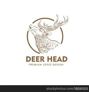 Deer head design vector illustration, Creative Deer head logo design concept template