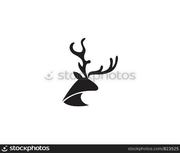 Deer head horn logo and symbol