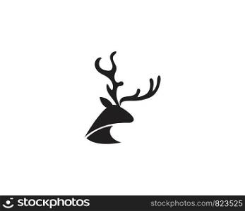 Deer head horn logo and symbol