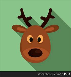 Deer head icon. Flat illustration of deer head vector icon for web design. Deer head icon, flat style