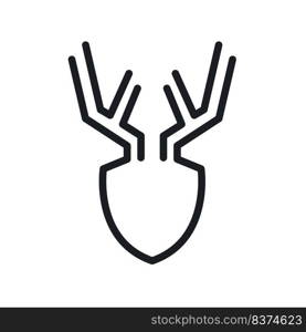 Deer head line ilustration icon vector concept design template