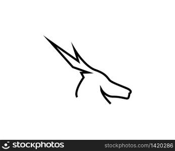 Deer head line vector illustration