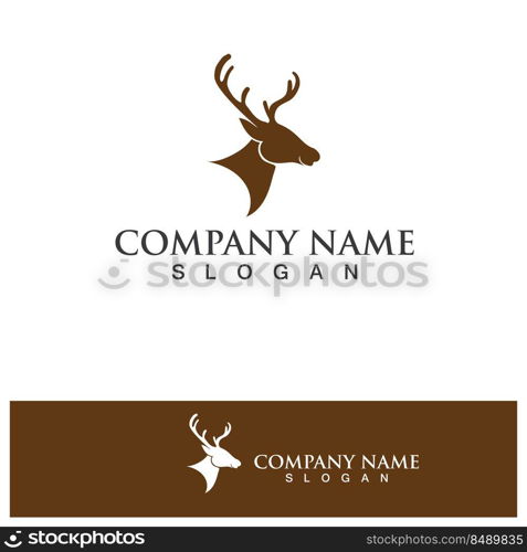 Deer head Logo Template vector icon illustration design