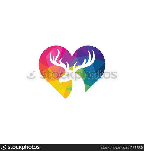 Deer heart shape logo design.