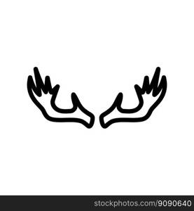 deer horn animal line icon vector. deer horn animal sign. isolated contour symbol black illustration. deer horn animal line icon vector illustration