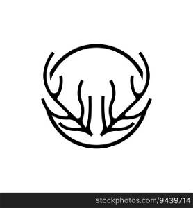 Deer Horn Logo, Animal Vector, Minimalist Simp≤Design, Illustration Symbol Icon
