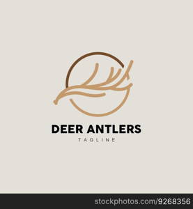 Deer Horn Logo, Animal Vector, Minimalist Simple Design, Illustration Symbol Icon