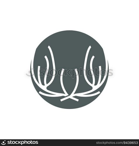 Deer Horn Logo, Animal Vector, Minimalist Simple Design, Illustration Symbol Icon