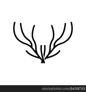 Deer Horn Logo, Animal Vector, Minimalist Simple Design, Illustration Symbol Icon